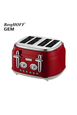 Berghoff 7950050 GEM RETRO Kırmızı Dört Dilim Ekmek Kızartma Makinesi