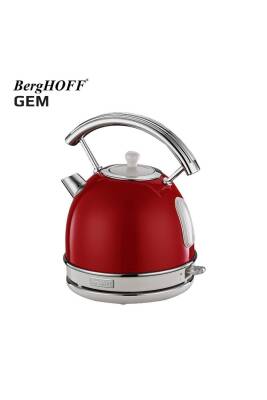 Berghoff 7950020 Gem Retro 1.7L Yuvarlak Su Isıtıcısı - Kırmızı