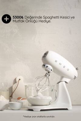 Smeg SMF13WHEU 4.8 Litre Beyaz Stand Mikseri