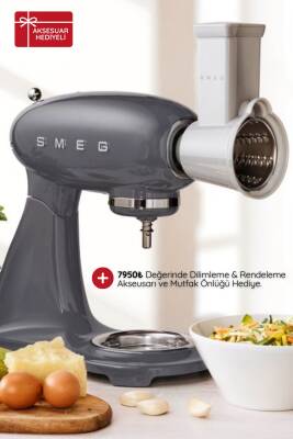 Smeg SMF03GREU Retro 4.8 Litre Gri Stand Mikser