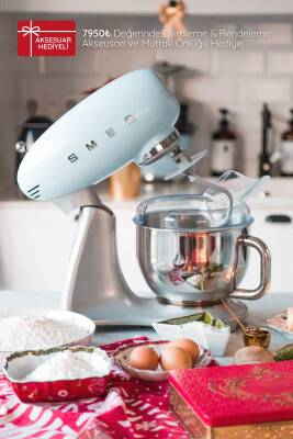 Smeg SMF02PBEU Retro Mavi 800 Watt 4.8 Litre Stand Mikser