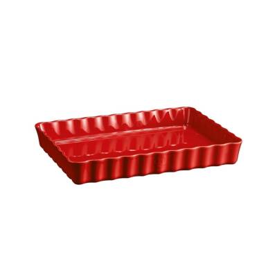 Emile Henry 346038 Dikdörtgen 33x24 cm Kırmızı Tart ve Börek Fırın Kabı