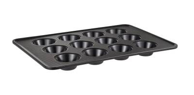 MasterPro BGMP-7331 Karbon Çelik 12 Oluklu Muffiin Fırın Tepsisi 42,3x29,8x2,7 cm