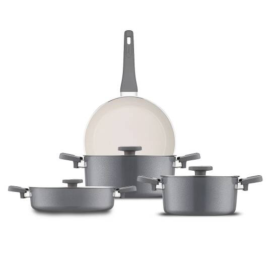 Jumbo Swiss Crystal 7 Parça Tencere Seti Grey